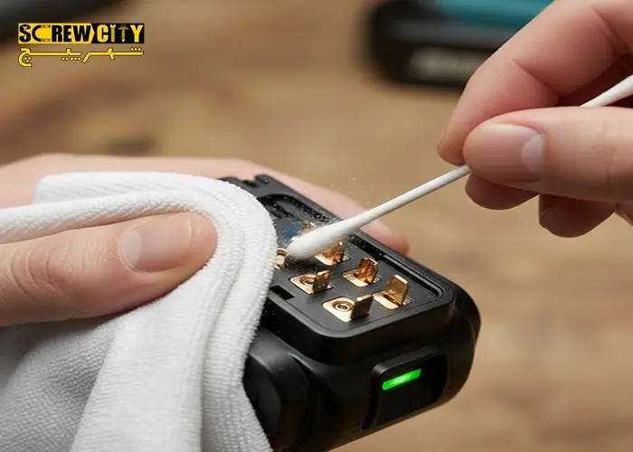 تمیز کردن اتصالات باتری برای جلوگیری از افت ولتاژ