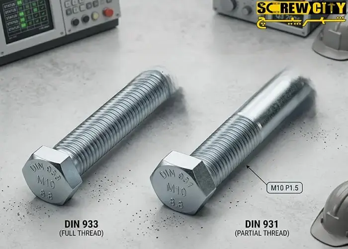 تفاوت DIN 933 و DIN 931
